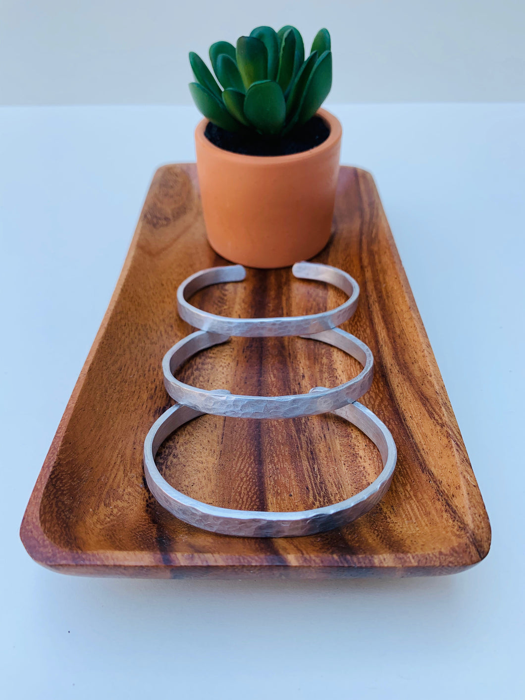 Thin Hammered Aluminum Cuff