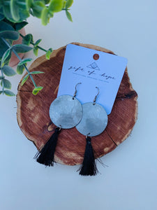 Bottle Cap Tassel Earrings”