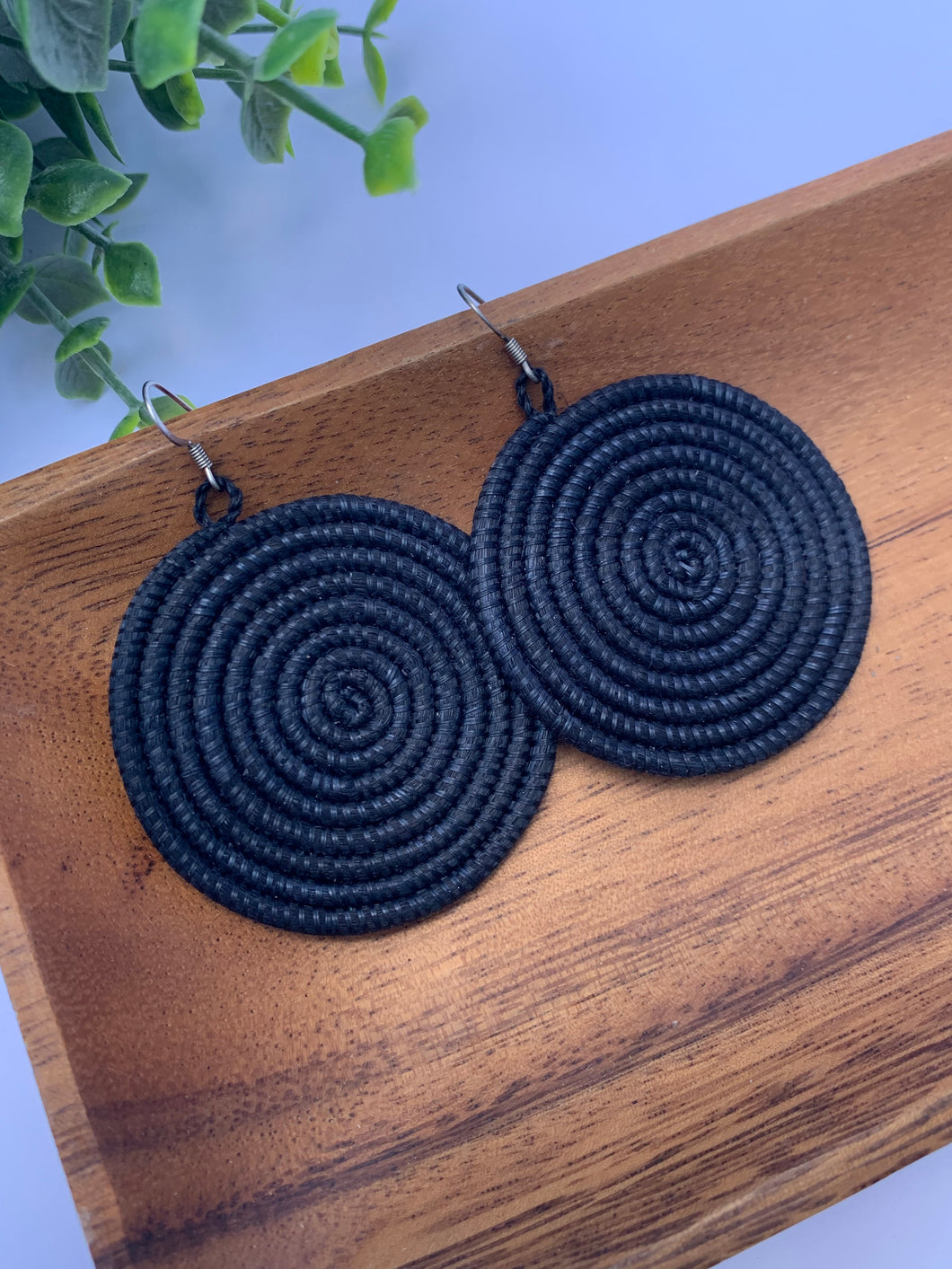 Woven Disc Earrings - Large