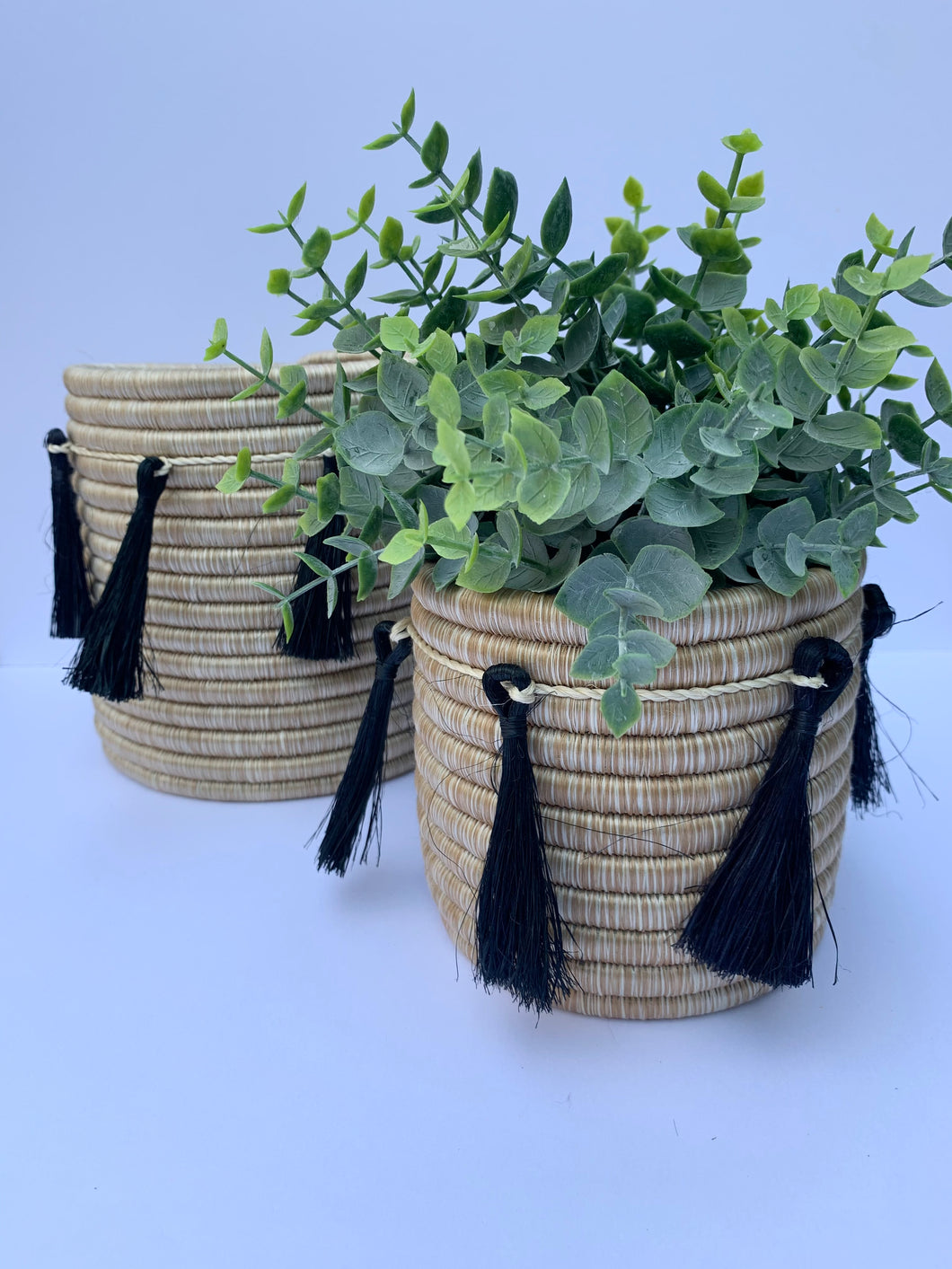 Sutton Woven Storage Basket with Tassel