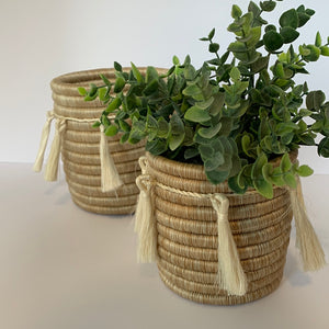 Sutton Woven Storage Basket with Tassel