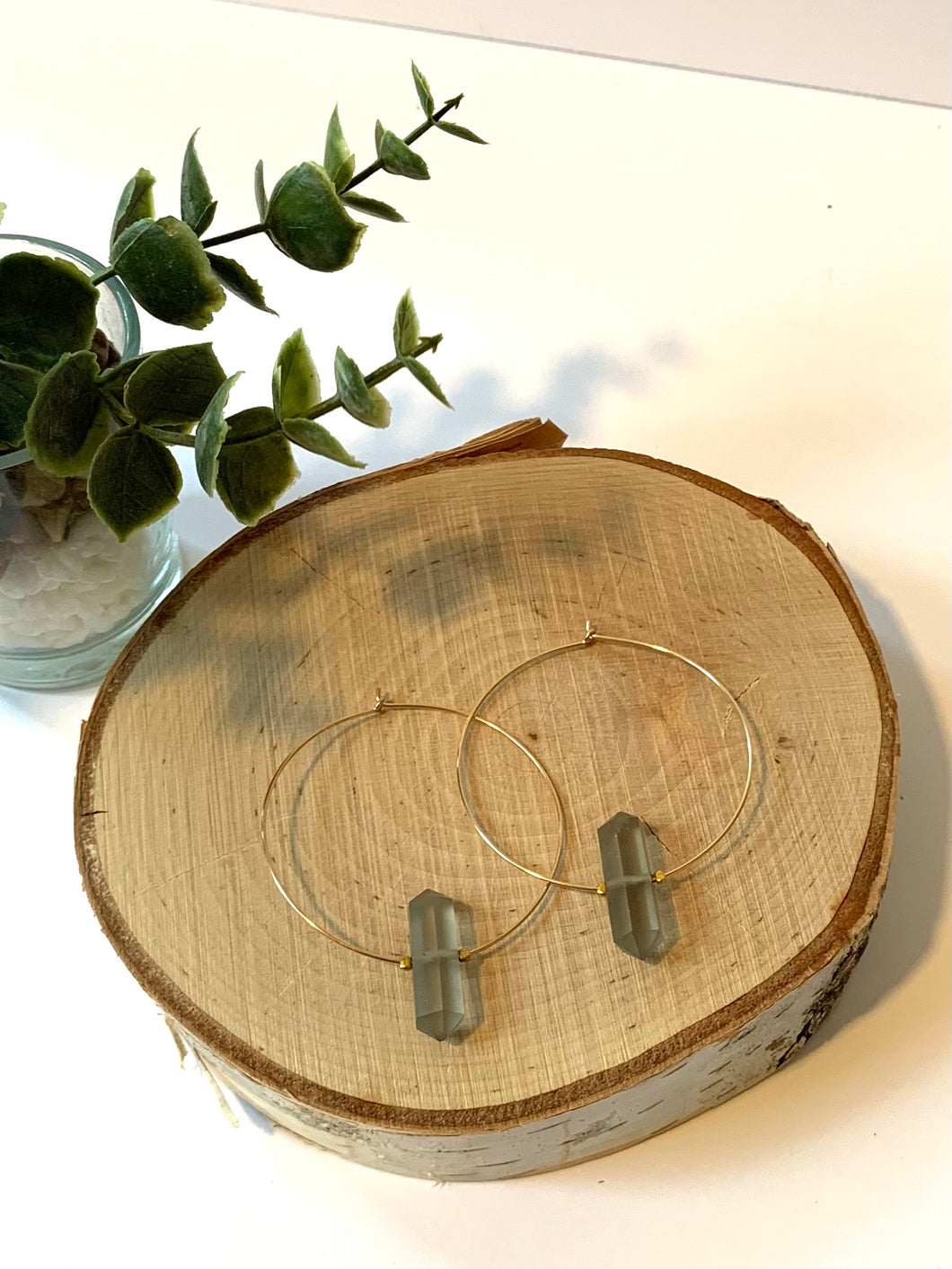 Sea Glass Hoop Earrings