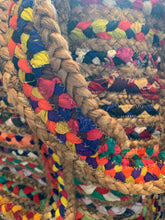 Load image into Gallery viewer, Sari Fabric and Jute Laundry/Toy Tote
