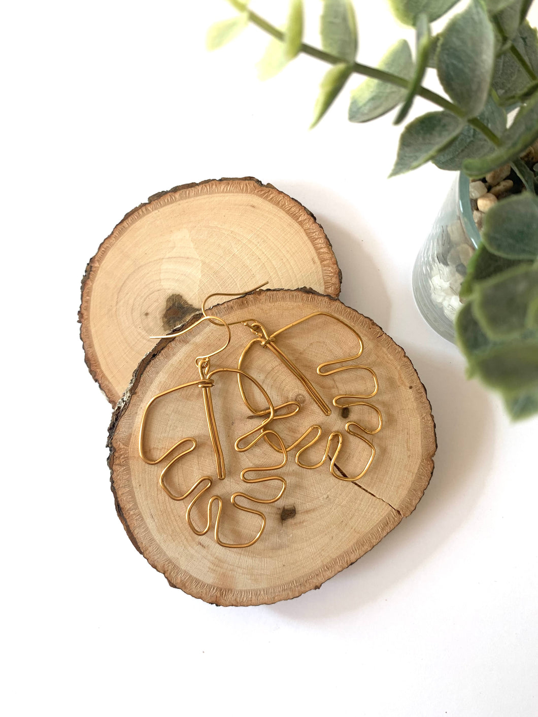 Monstera Palm Earrings